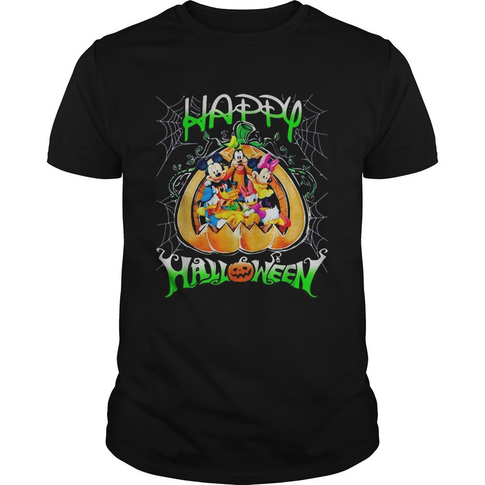 Happy Halloween Mickey Mouse Disney Retro Holiday Fan T-Shirt